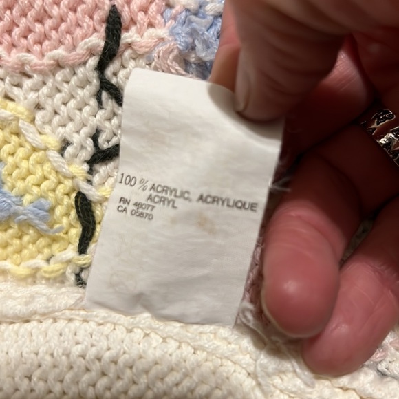 ESPRIT MINI Cardigan Argyle Button Up knit Pastel Long Sleeve Juniors XS to S ? - Picture 9 of 12